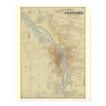 Antique Karta of Portland, Oregon