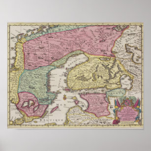 Antique Karta of Sverige Poster
