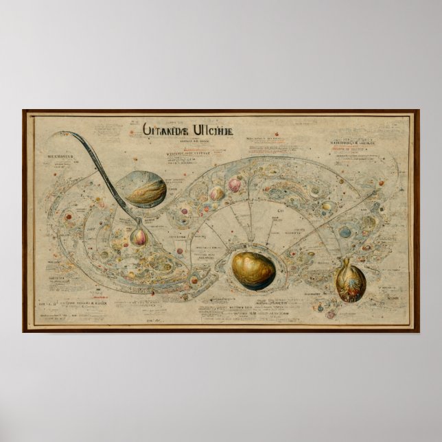 Antique karta of uranus poster (Framsidan)