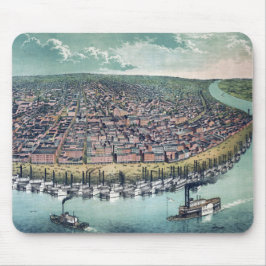 Antique Karta Saint Louis Missouri Mississippi Riv Musmatta