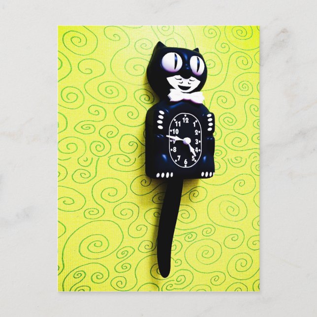 Antique kit Cat Clock-vykort Vykort (Framsida)