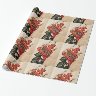 ANTIQUE KNIGHT HELMET, DRAGON OCH RED F EATHERS PRESENTPAPPER