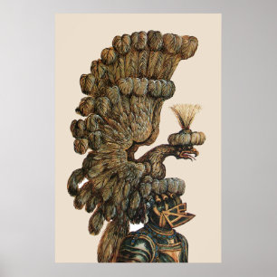 ANTIQUE KNIGHT HELMET MED EGLE POSTER