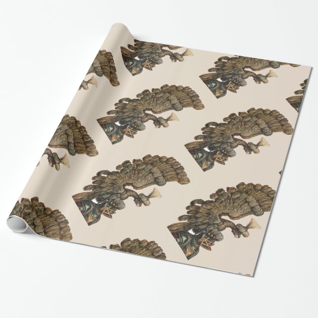 ANTIQUE KNIGHT HELMET MED EGLE PRESENTPAPPER (Utrullad)