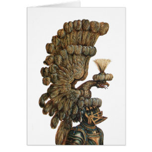 ANTIQUE KNIGHT HELMET WITH EGLE PARchMENT Hälsningskort