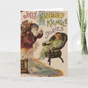 Antique Kris Kringle Sanga Claus Helgkort