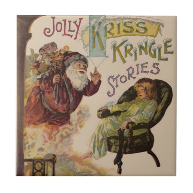Antique Kris Kringle Sanga Claus Kakelplatta (Framsidan)