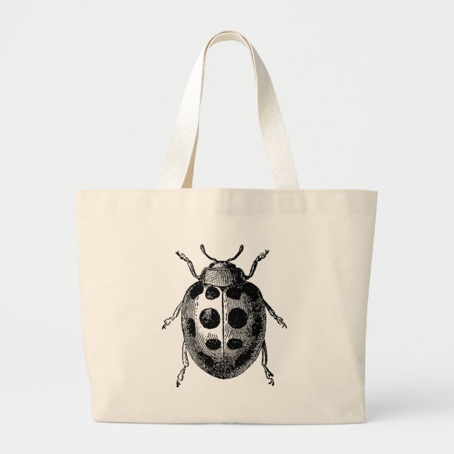 Antique Ladybug-Insekt på Tote Bag Jumbo Tygkasse (Framsidan)