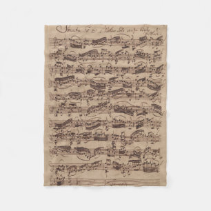 Antique Lakan Music Bach Manuscript Fleecefilt