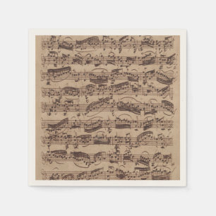 Antique Lakan Music Bach Manuscript Pappersservett