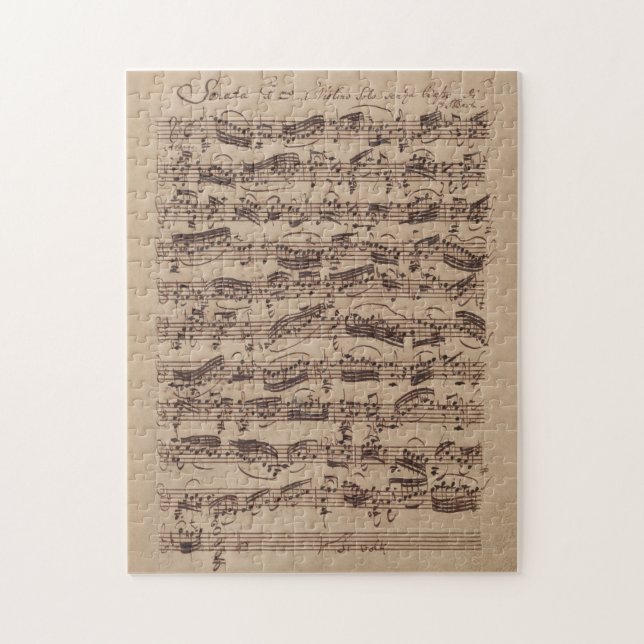 Antique Lakan Music Bach Manuscript Pussel (Vertikal)