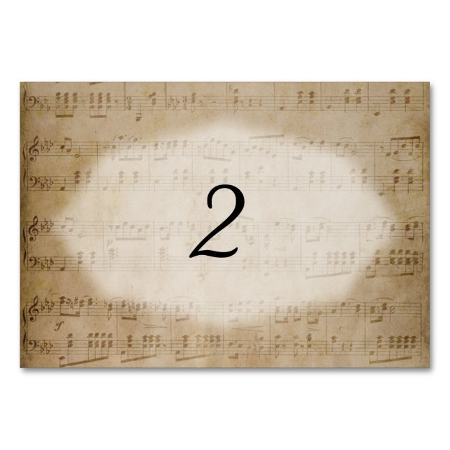 Antique Lakan Music Bordsnummer-kort Bordsnummer (Framsidan)