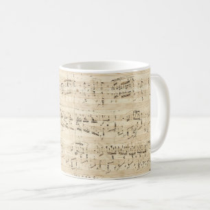 Antique Lakan Music Chopin Manuscript Kaffemugg