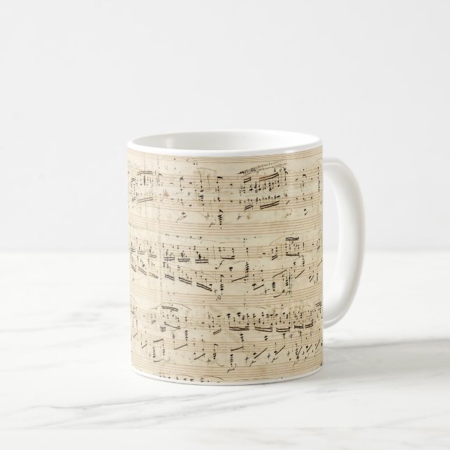 Antique Lakan Music Chopin Manuscript Kaffemugg (Framsida höger)
