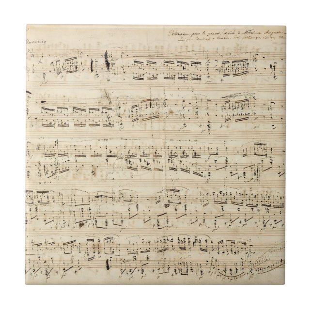 Antique Lakan Music Chopin Manuscript Kakelplatta (Framsidan)