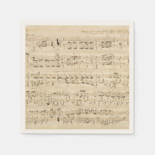 Antique Lakan Music Chopin Manuscript Pappersservett