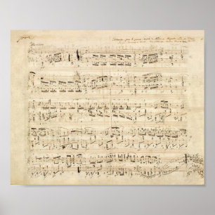 Antique Lakan Music Chopin Manuscript Poster