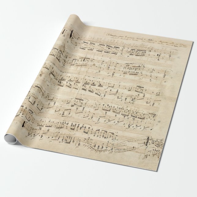 Antique Lakan Music Chopin Manuscript Presentpapper (Utrullad)