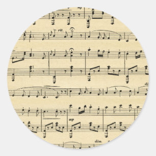 Antique Lakan Music Runt Klistermärke