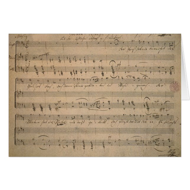 Antique Lakan Music, Sång of the Old Man, 1822 Hälsningskort (Framsidan Horizontal)