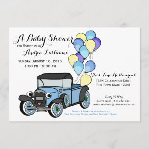 Antique Lastbil Baby Shower Inbjudningar