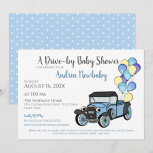 Antique Lastbil Drive by Baby Shower-inbjudan Inbjudningar