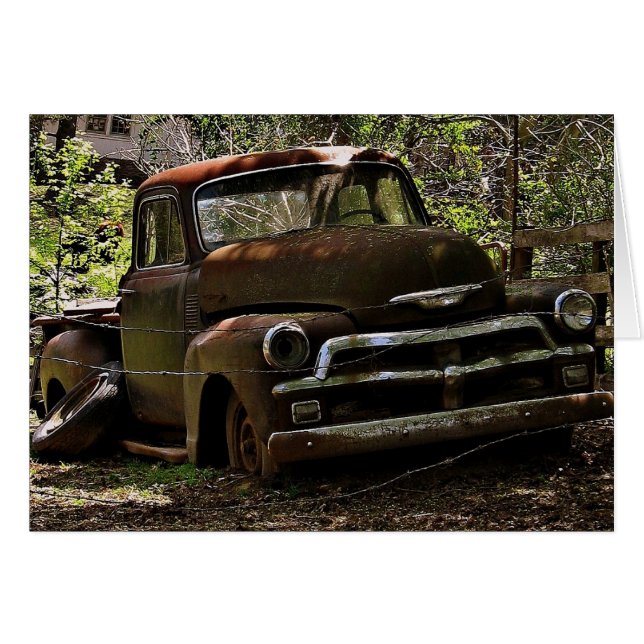 Antique Lastbil Hälsningskort (Framsidan Horizontal)