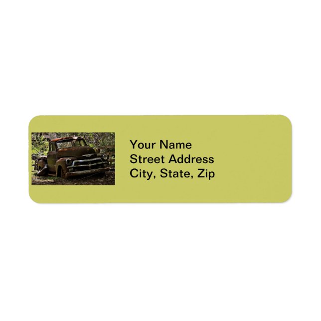 Antique Lastbil Returadress Etikett (Framsidan)