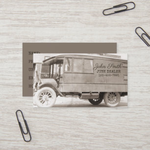 Antique Lastbil Sepia Junk Dealer Background Visitkort