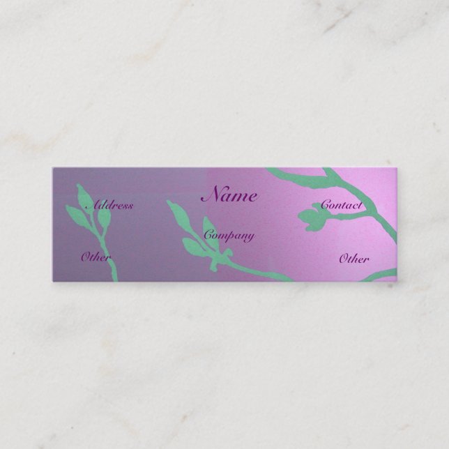 Antique Lavender Blue Blommigt Delight Mini Visitkort (Framsida)