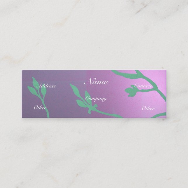 Antique Lavender Blue Blommigt Delight Mini Visitkort (Framsida)