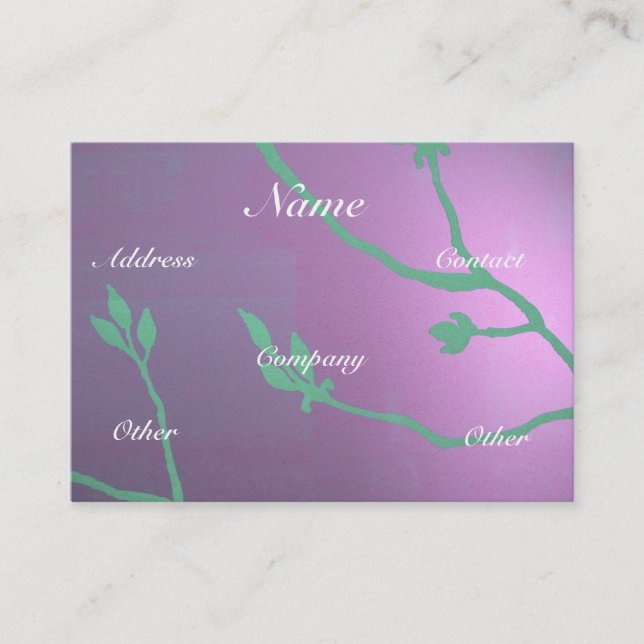 Antique Lavender Blue Blommigt Delight Visitkort (Framsida)