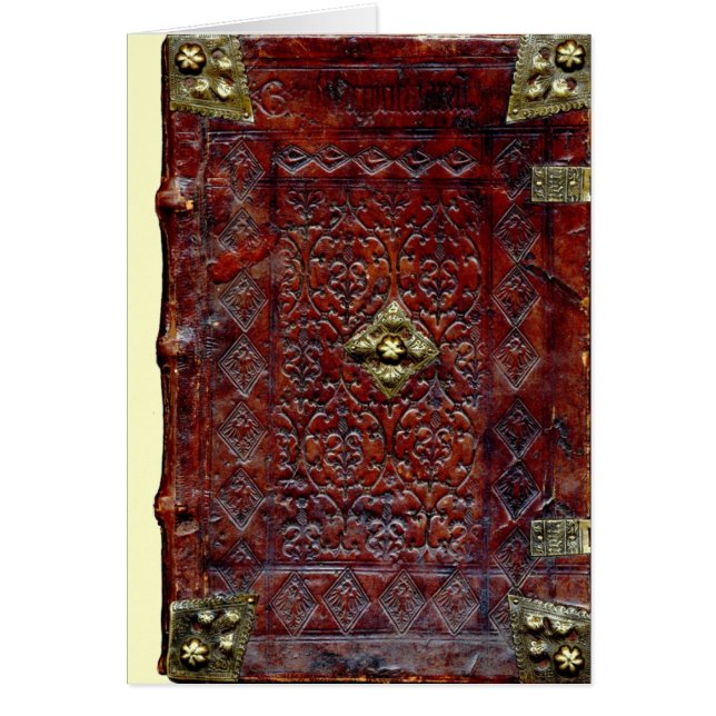 Antique Leather Bok Bibliophile Hälsningskort (Framsidan)