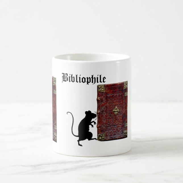 Antique Leather Bok Bibliophile Kaffemugg (Center)