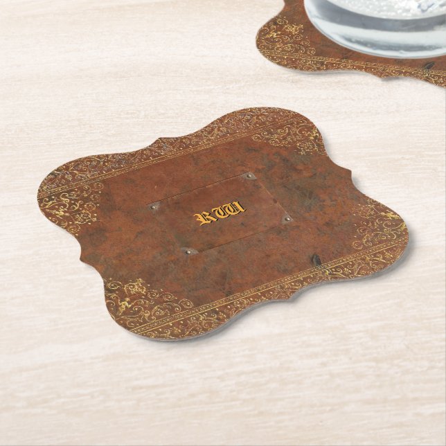 Antique Leather-utseende Underlägg Papper (Vinklad)