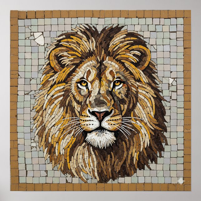 Antique Lejon Mosaic Poster (Framsidan)