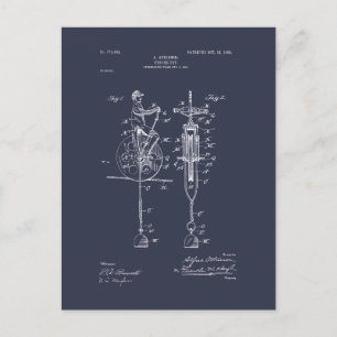 Antique Leksak 1904 Patent Teckning Vykort