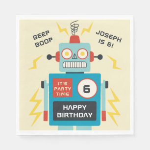 Antique Leksak Robot Birthday Pappersservett