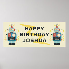 Antique Leksak Robot Birthday Poster