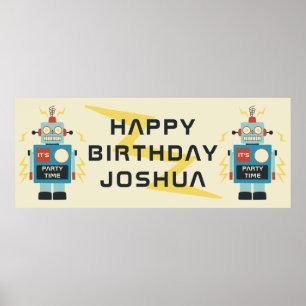 Antique Leksak Robot Birthday Poster