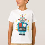 Antique Leksak Robot Birthday T Shirt<br><div class="desc">Anpassa texten för händelsen. Original robot illustration av Becky Nimoy</div>