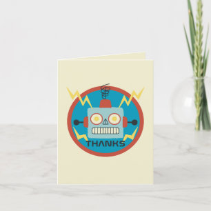 Antique Leksak Robot Birthday Tack Kort