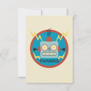 Antique Leksak Robot Birthday Tack Kort
