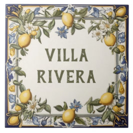 Antique Lemon Anpassningsbar House Namn Plate Plaq Kakelplatta