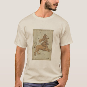 Antique LEO Constellation Karta Astronomy Design T Shirt