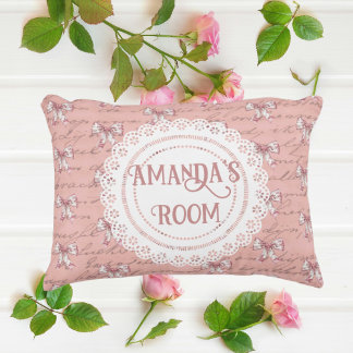Antique Lettering Snöre Doilies Personlig Prydnadskudde