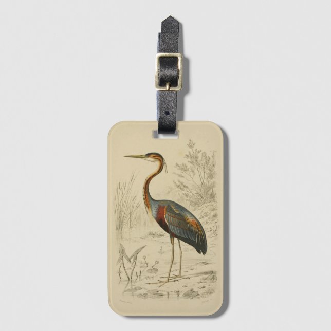 Antique Lila Heron Travies Edouard Skriv ut Bagagebricka (Framsida vertikal)