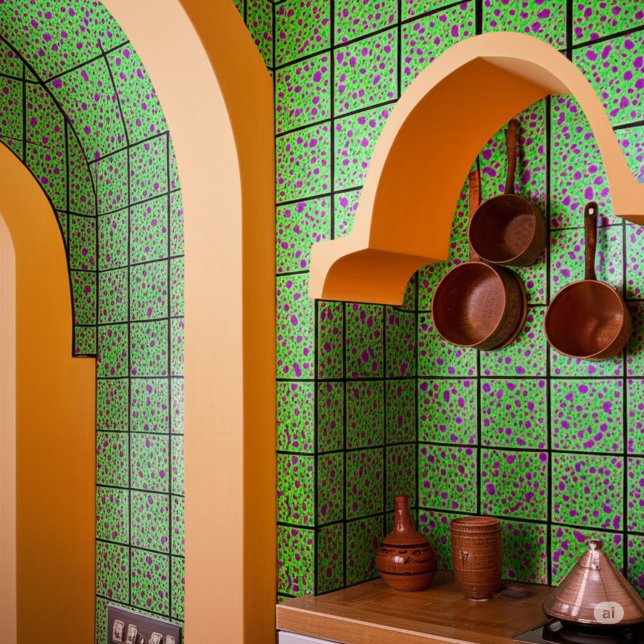 Antique Lime Green Wall Art Deco Lila | Klassisk Kakelplatta (Kitchen Backsplash Tiles Vintage
)
