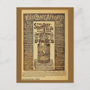 Antique Liquid Glue ad Gloucester MORSA Vykort