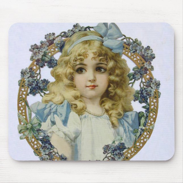 Antique Little Girl Child Porträtt BeSnyval Musmatta (Framsidan)